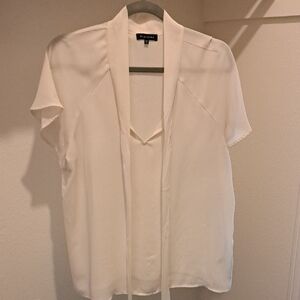 Cream Short Sleeve Blouse